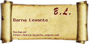 Barna Levente névjegykártya