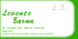 levente barna business card